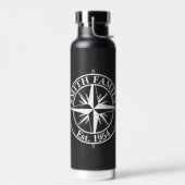 Kompass-Stern-Monogramm personalisierbares Emblem Trinkflasche (Links)