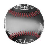 Kompass-Sternemblem monogramm dramatische Berge Baseball (Vorderseite)