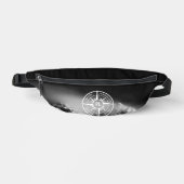 Kompass-Sternemblem monogramm dramatische Berge Bauchtasche (Vorderseite)