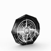 Kompass-Sternemblem monogramm dramatische Berge Fotoblock (Links)