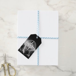 Kompass-Sternemblem monogramm dramatische Berge Geschenkanhänger