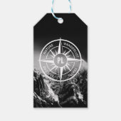 Kompass-Sternemblem monogramm dramatische Berge Geschenkanhänger (Vorderseite)