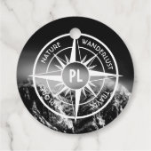 Kompass-Sternemblem monogramm dramatische Berge Geschenkanhänger (Rückseite)