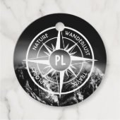 Kompass-Sternemblem monogramm dramatische Berge Geschenkanhänger (Vorderseite)