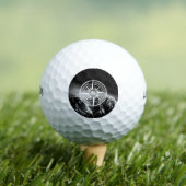 Kompass-Sternemblem monogramm dramatische Berge Golfball (Insitu T-Shirt)