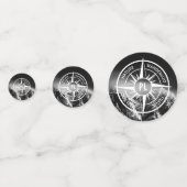 Kompass-Sternemblem monogramm dramatische Berge Konfetti (Vorderseiten)