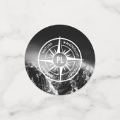 Kompass-Sternemblem monogramm dramatische Berge Konfetti (Klein Vorderseite)