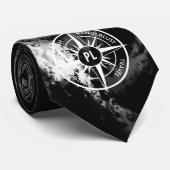 Kompass-Sternemblem monogramm dramatische Berge Krawatte (Gerollt)