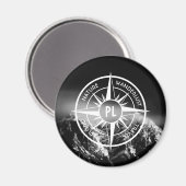 Kompass-Sternemblem monogramm dramatische Berge Magnet (Vorderseite/Rückseite)