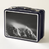 Kompass-Sternemblem monogramm dramatische Berge Metall Brotdose (Rückseite)