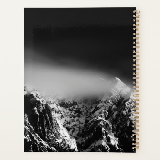 Kompass-Sternemblem monogramm dramatische Berge Planer (Rückseite)