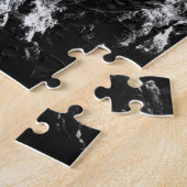Kompass-Sternemblem monogramm dramatische Berge Puzzle (Seite)