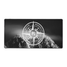 Kompass-Sternemblem monogramm dramatische Berge