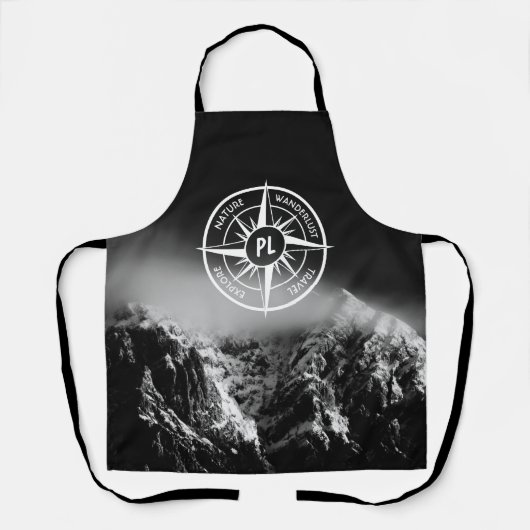 Kompass-Sternemblem monogramm dramatische Berge Schürze (Vorderseite)