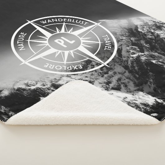 Kompass-Sternemblem monogramm dramatische Berge Sherpadecke (3/4)