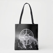 Kompass-Sternemblem monogramm dramatische Berge Tasche (Vorderseite)