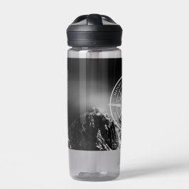 Kompass-Sternemblem monogramm dramatische Berge Trinkflasche
