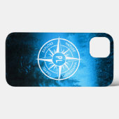 Kompass-Sternemblem Monogramm Nebel in Fichtenwald Case-Mate iPhone Hülle (Rückseite (Horizontal))