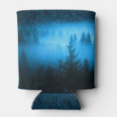 Kompass-Sternemblem Monogramm Nebel in Fichtenwald Dosenkühler (Rückseite)