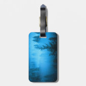 Kompass-Sternemblem Monogramm Nebel in Fichtenwald Gepäckanhänger (Rückseite vertikal)