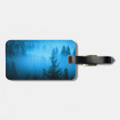 Kompass-Sternemblem Monogramm Nebel in Fichtenwald Gepäckanhänger (Rückseite horizontal)