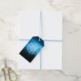 Kompass-Sternemblem Monogramm Nebel in Fichtenwald Geschenkanhänger