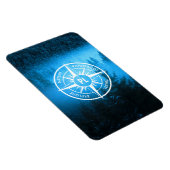 Kompass-Sternemblem Monogramm Nebel in Fichtenwald Magnet (Rechte Seite)