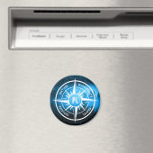 Kompass-Sternemblem Monogramm Nebel in Fichtenwald Magnet (In Situ (Geschirrspüler))