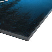 Kompass-Sternemblem Monogramm Nebel in Fichtenwald Schneidebrett (Ecke)