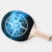 Kompass-Sternemblem Monogramm Nebel in Fichtenwald Tischtennis Schläger (Seitenansicht)