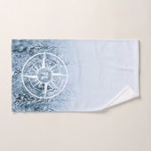 Kompass-Sternemblem monogramm Winterfichtenwald Badhandtuch Set (Handtuch)