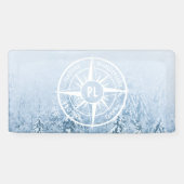 Kompass-Sternemblem monogramm Winterfichtenwald Banner (Horizontal)