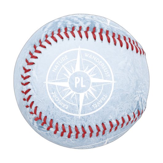 Kompass-Sternemblem monogramm Winterfichtenwald Baseball (Vorderseite Links)