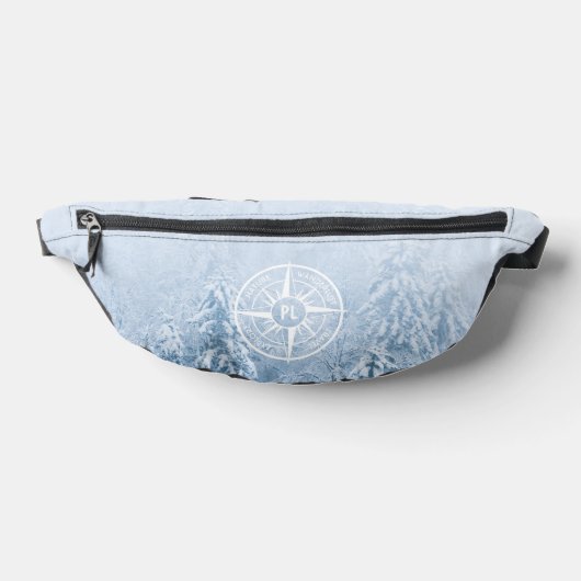 Kompass-Sternemblem monogramm Winterfichtenwald Bauchtasche (Ablage )