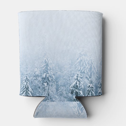 Kompass-Sternemblem monogramm Winterfichtenwald Dosenkühler (Rückseite)