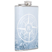 Kompass-Sternemblem monogramm Winterfichtenwald Flachmann (Rechts)