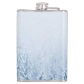 Kompass-Sternemblem monogramm Winterfichtenwald Flachmann (Rückseite)