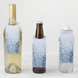 Kompass-Sternemblem monogramm Winterfichtenwald Flaschenanhänger