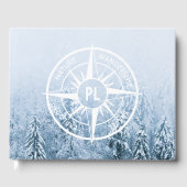 Kompass-Sternemblem monogramm Winterfichtenwald Gästebuch (Vorderseite)