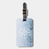 Kompass-Sternemblem monogramm Winterfichtenwald Gepäckanhänger (Vorderseite vertikal)