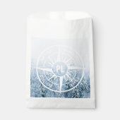 Kompass-Sternemblem monogramm Winterfichtenwald Geschenktütchen (Vorderseite)