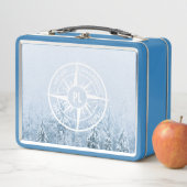 Kompass-Sternemblem monogramm Winterfichtenwald Metall Brotdose (Beispiel)