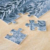 Kompass-Sternemblem monogramm Winterfichtenwald Puzzle (Seite)