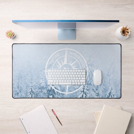 Kompass-Sternemblem monogramm Winterfichtenwald Schreibtischunterlage (Büro 1)