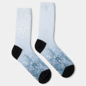 Kompass-Sternemblem monogramm Winterfichtenwald Socken (Rechts)