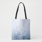 Kompass-Sternemblem monogramm Winterfichtenwald Tasche (Vorderseite)