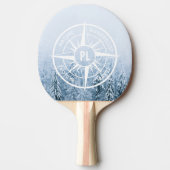 Kompass-Sternemblem monogramm Winterfichtenwald Tischtennis Schläger (Vorderseite)