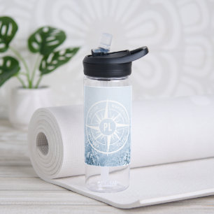 Kompass-Sternemblem monogramm Winterfichtenwald Trinkflasche