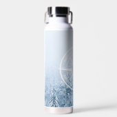 Kompass-Sternemblem monogramm Winterfichtenwald Trinkflasche (Vorne)