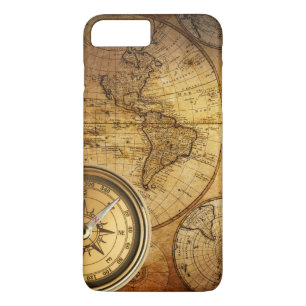 Kompass und Karte iPhone 7 Plus, Barely There Case-Mate iPhone Hülle